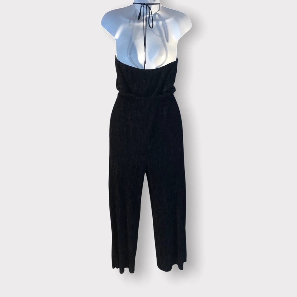 19 Cooper Nordstrom NWT black pleated halter jumpsuit Size small - Picture 2 of 8